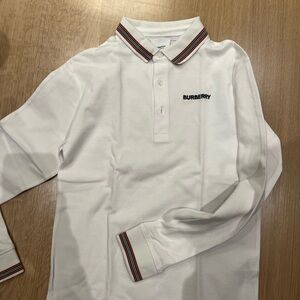 Burberry Kids Polo with Striped Collar